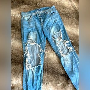 Fashion Nova Ripped Blue Jeans